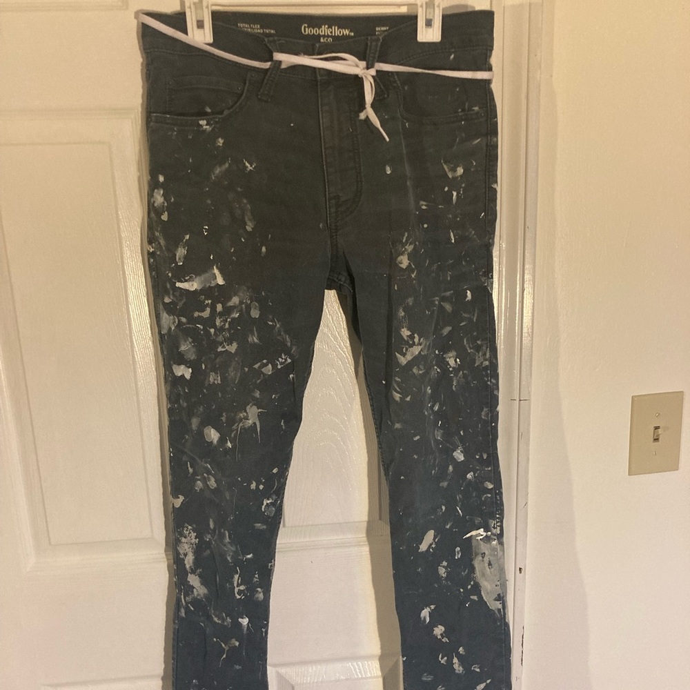 Real Paint Splattered Slim Fit Work Pants (32x34)